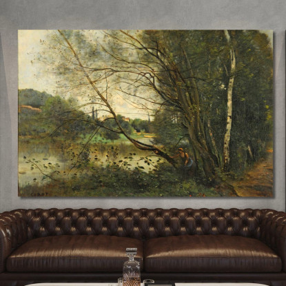 Lo Stagno Con L'Albero Pendente Jean-Baptiste-Camille Corot jbc159 quadro stampato su tela