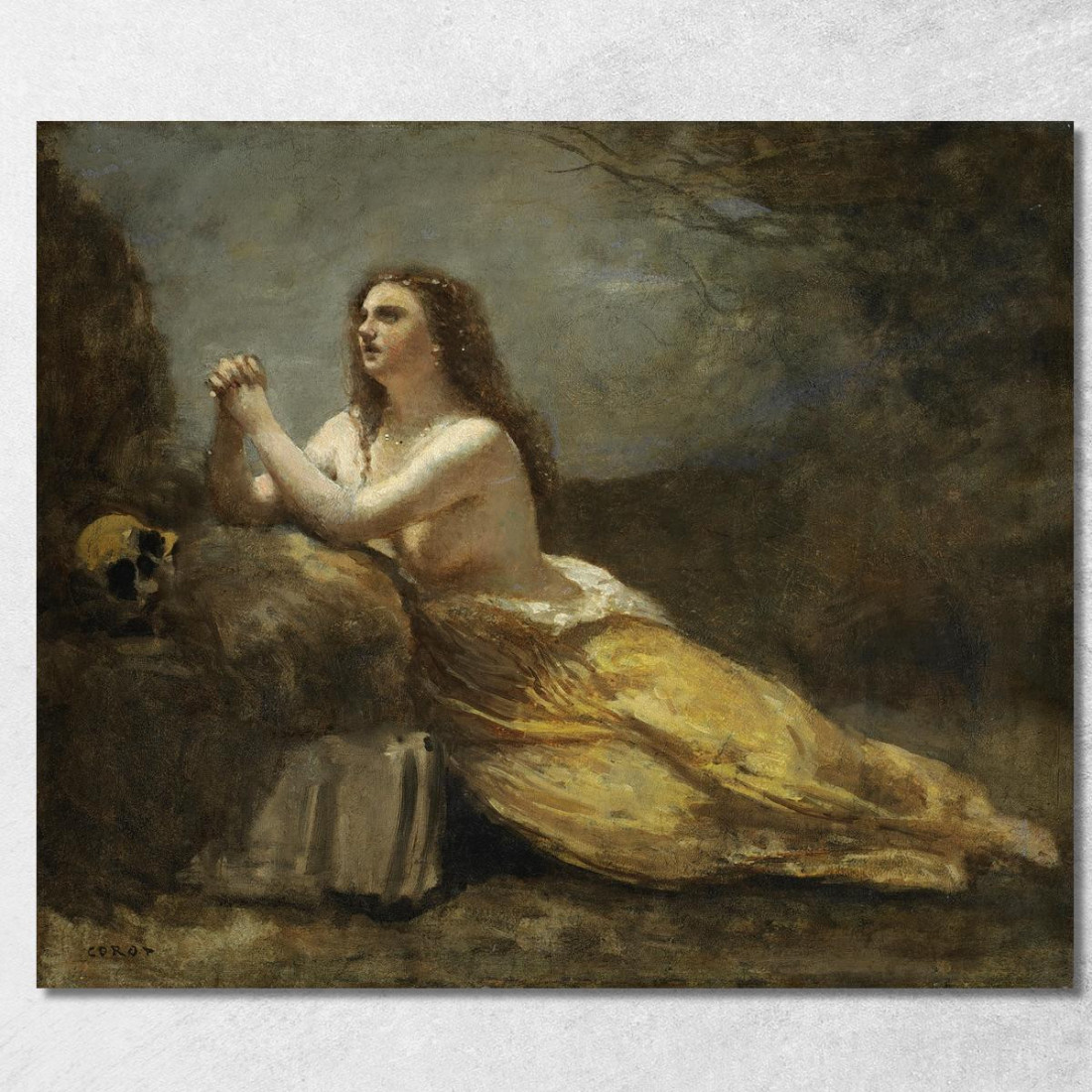 Madeleine In Preghiera Jean-Baptiste-Camille Corot jbc163 quadro stampato su tela