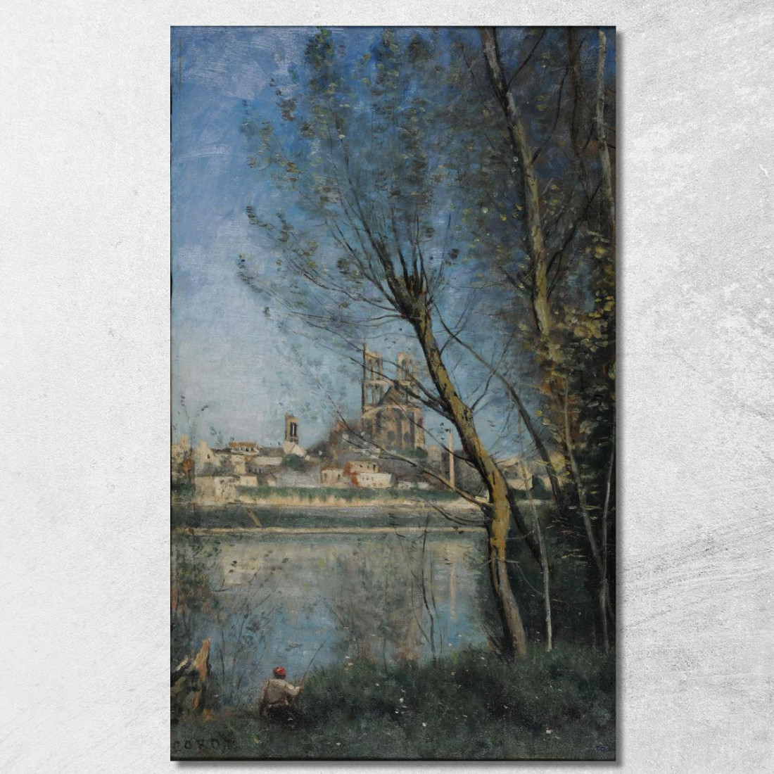 Mantes Al Mattino Jean-Baptiste-Camille Corot jbc164 quadro stampato su tela