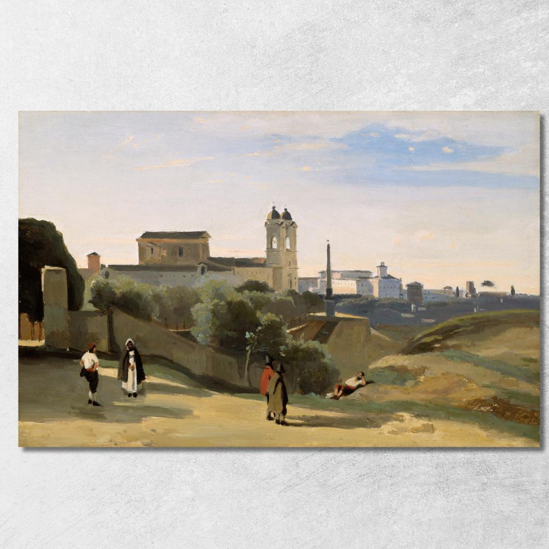 Monte Pincio Rome Jean-Baptiste-Camille Corot jbc177 quadro stampato su tela