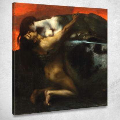 Il Bacio Della Sfinge Franz von Stuck fvs93 quadro stampato su tela