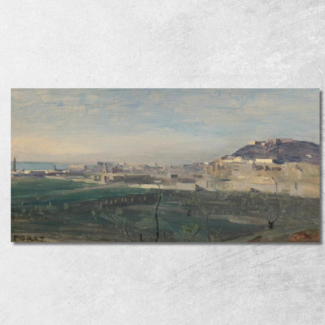 Napoli Monte Sant'Elmo E Parte Della Sua Città Jean-Baptiste-Camille Corot jbc185 quadro stampato su tela