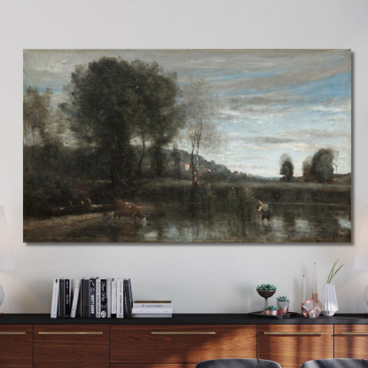 Stagno A Ville-D'Avray Jean-Baptiste-Camille Corot jbc200 quadro stampato su tela