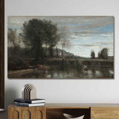 Stagno A Ville-D'Avray Jean-Baptiste-Camille Corot jbc200 quadro stampato su tela