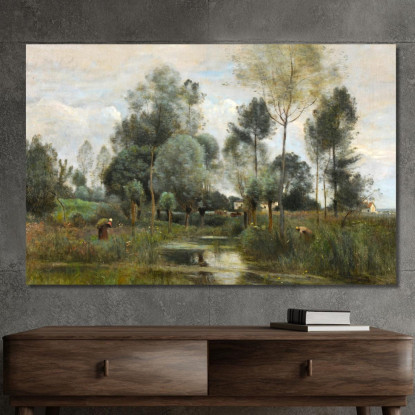 Primavera. Il Boschetto Di Salici Jean-Baptiste-Camille Corot jbc207 quadro stampato su tela