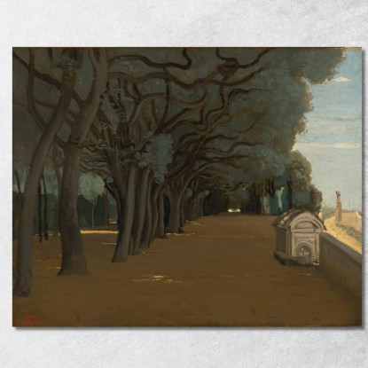 Rome Terrasse De La Villa Pamphili Jean-Baptiste-Camille Corot jbc215 quadro stampato su tela