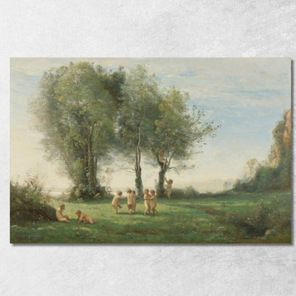 Giro Dell'Alba Dell'Amore Jean-Baptiste-Camille Corot jbc217 quadro stampato su tela