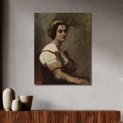 Sibilla Jean-Baptiste-Camille Corot jbc225 quadro stampato su tela