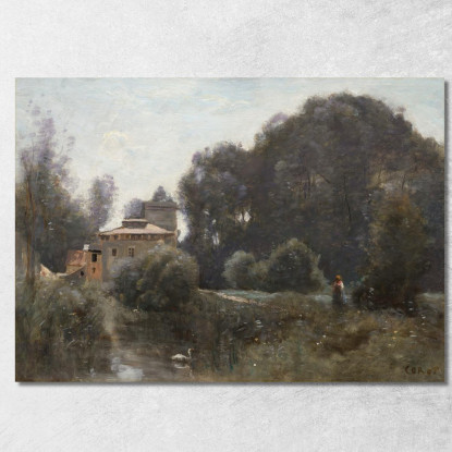 Ricordi Di Villa Borghese Jean-Baptiste-Camille Corot jbc227 quadro stampato su tela