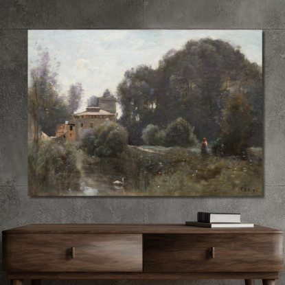 Ricordi Di Villa Borghese Jean-Baptiste-Camille Corot jbc227 quadro stampato su tela