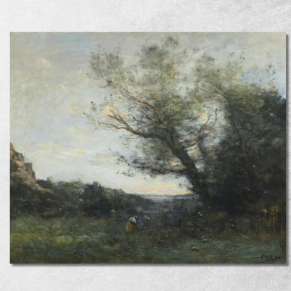 Raccolta Di Souvenir Dall'Italia Jean-Baptiste-Camille Corot jbc230 quadro stampato su tela