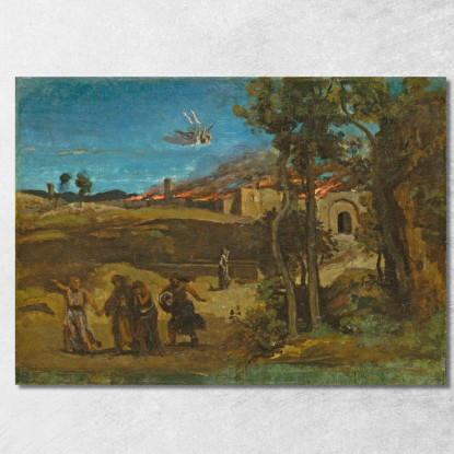 Studio Per La Distruzione Di Sodoma Jean-Baptiste-Camille Corot jbc236 quadro stampato su tela