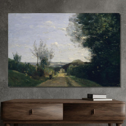 I Dintorni Di Parigi Jean-Baptiste-Camille Corot jbc248 quadro stampato su tela