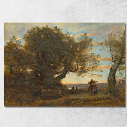 Gli Zingari Jean-Baptiste-Camille Corot jbc252 quadro stampato su tela