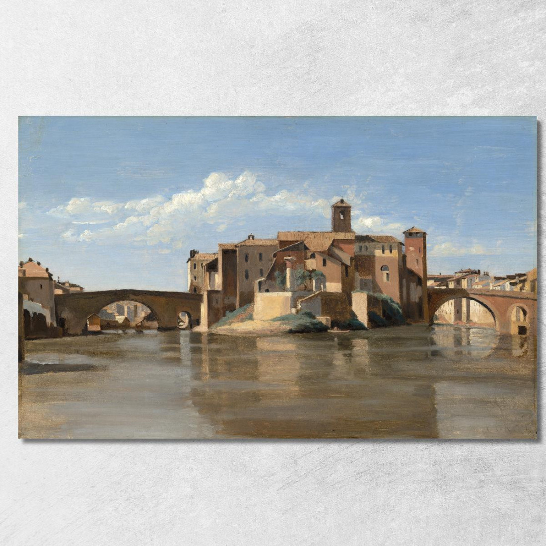 L'Isola E Il Ponte Di San Bartolomeo Jean-Baptiste-Camille Corot jbc254 quadro stampato su tela