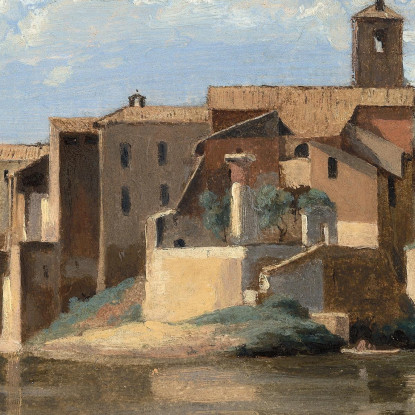 L'Isola E Il Ponte Di San Bartolomeo Jean-Baptiste-Camille Corot jbc254 quadro stampato su tela