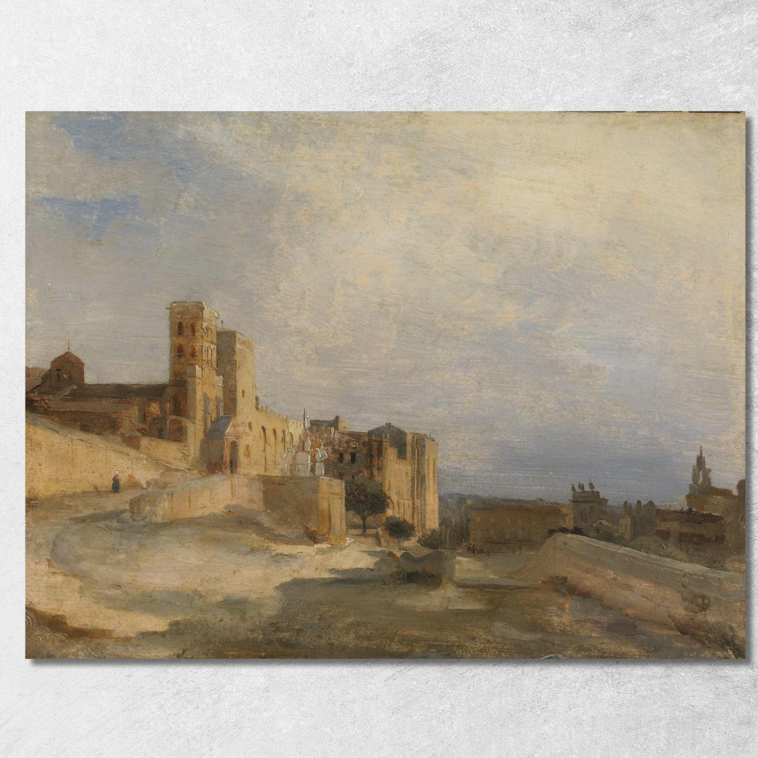 Il Castello Papale Di Avignone Jean-Baptiste-Camille Corot jbc258 quadro stampato su tela Il Castello Papale Di Avignone Jean-Baptiste-Camille Corot jbc258 quadro stampato su tela