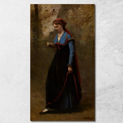 Il Lettore Jean-Baptiste-Camille Corot jbc263 quadro stampato su tela