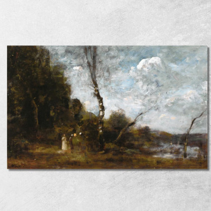 Tre Contadine In Un Bosco Jean-Baptiste-Camille Corot jbc268 quadro stampato su tela