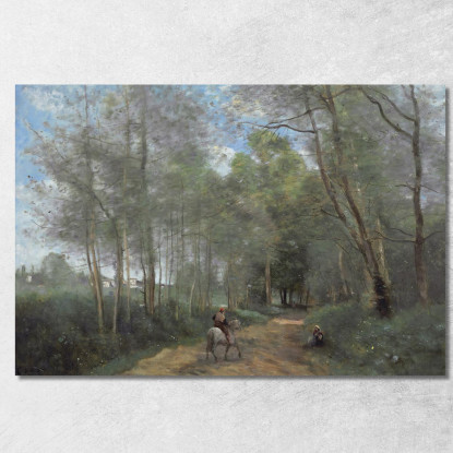 Comune Di Avray Le Cavalier All'Ingresso Dei Boschi Jean-Baptiste-Camille Corot jbc294 quadro stampato su tela