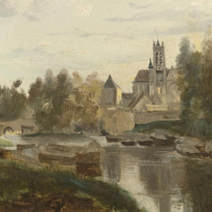 Veduta Di Moret-Sur-Loing Jean-Baptiste-Camille Corot jbc303 quadro stampato su tela