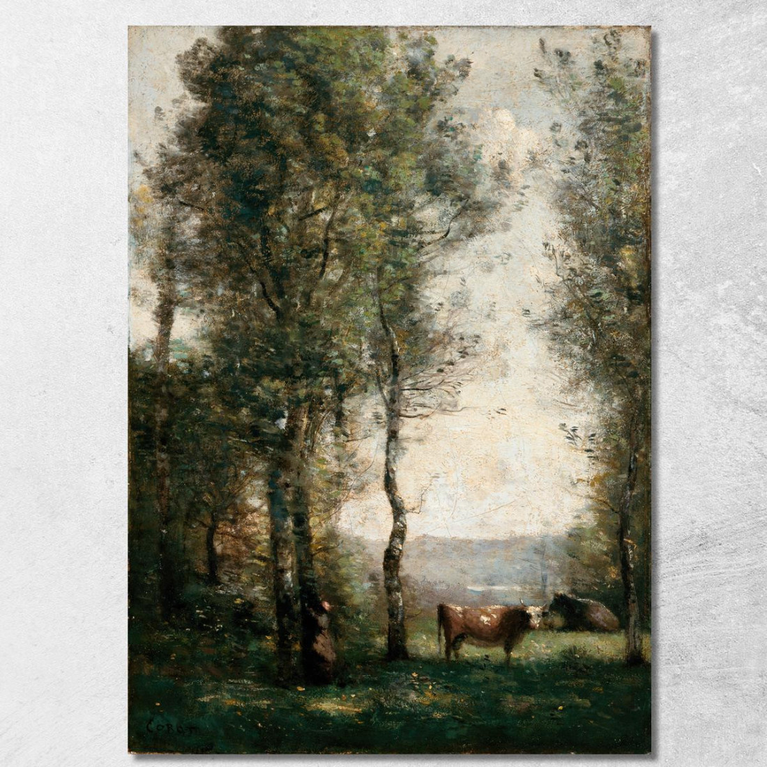 Paesaggio Boscoso Con Mucche In Una Radura Jean-Baptiste-Camille Corot jbc310 quadro stampato su tela Paesaggio Boscoso Con Mucche In Una Radura Jean-Baptiste-Camille Corot jbc310 quadro stampato su tela