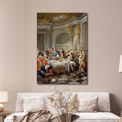 Il Pranzo Con Le Ostriche Jean-François de Troy jft12 quadro stampato su tela
