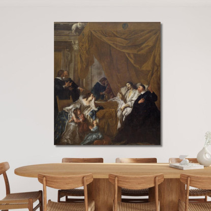 San Vincenzo De' Paoli Al Letto Di Morte Di Luigi Xiii Jean-François de Troy jft27 quadro stampato su tela