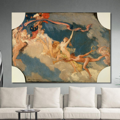 La Città Di Parigi Invita Il Mondo Alle Sue Feste Jean-Joseph-Benjamin Constant jjb10 quadro stampato su tela