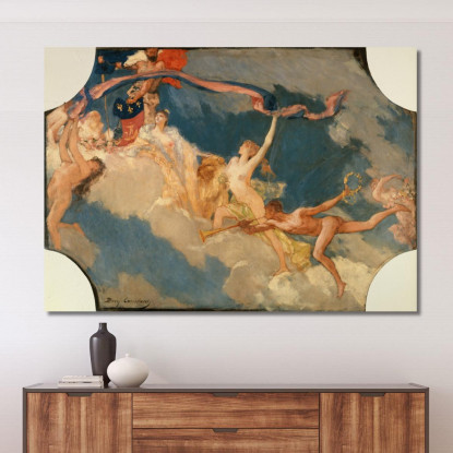 La Città Di Parigi Invita Il Mondo Alle Sue Feste Jean-Joseph-Benjamin Constant jjb10 quadro stampato su tela