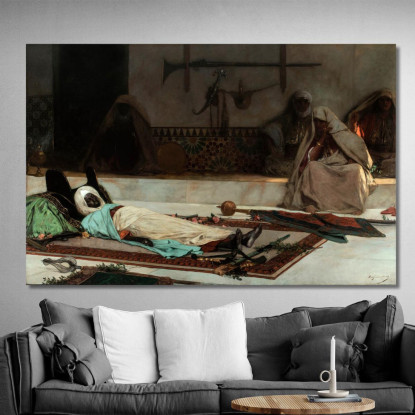 Scena Del Giorno Funebre Dal Marocco Jean-Joseph-Benjamin Constant jjb11 quadro stampato su tela