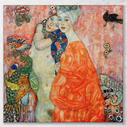Amiche Fidanzate Gustav Klimt kg17 quadro stampato su tela