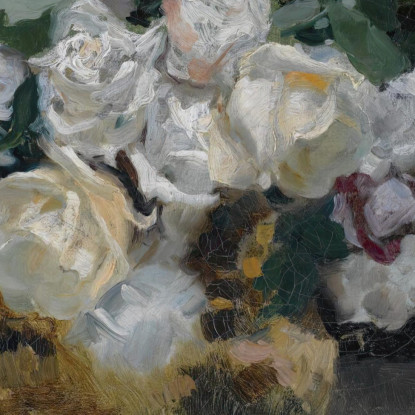 Natura Morta Di Rose Bianche Bouquet Di Rose Bianche Joaquín Sorolla jsr10 quadro stampato su tela