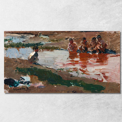 Al Fiume In Riva Al Fiume Joaquín Sorolla jsr32 quadro stampato su tela