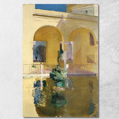 Stagno Di Carlo V Alcázar Di Siviglia Joaquín Sorolla jsr36 quadro stampato su tela