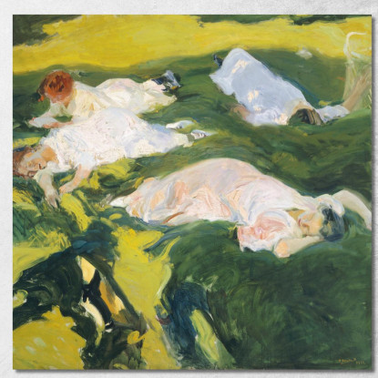 La Siesta Joaquín Sorolla jsr53 quadro stampato su tela