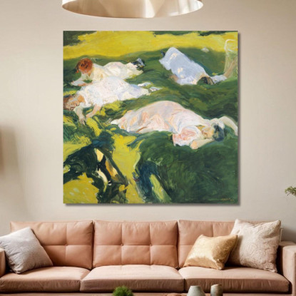 La Siesta Joaquín Sorolla jsr53 quadro stampato su tela