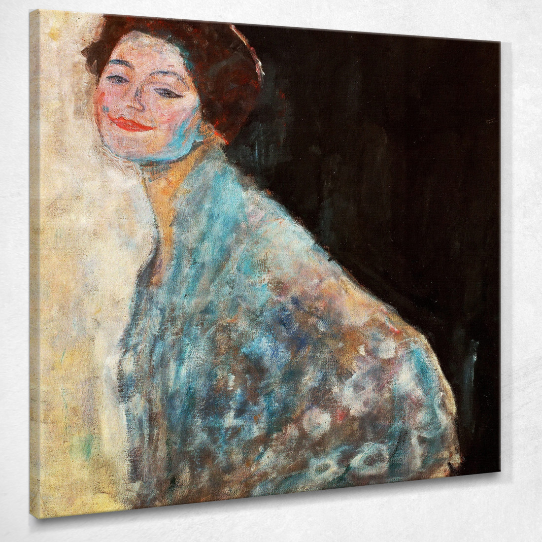 Ritratto Di Dama In Bianco Incompiuto Gustav Klimt kg28 quadro stampato su tela Ritratto Di Dama In Bianco Incompiuto Gustav Klimt kg28 quadro stampato su tela