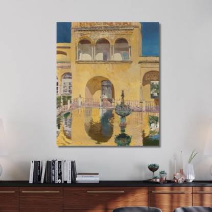 Palazzo Di Carlo V Alcazar Di Siviglia Joaquín Sorolla jsr74 quadro stampato su tela