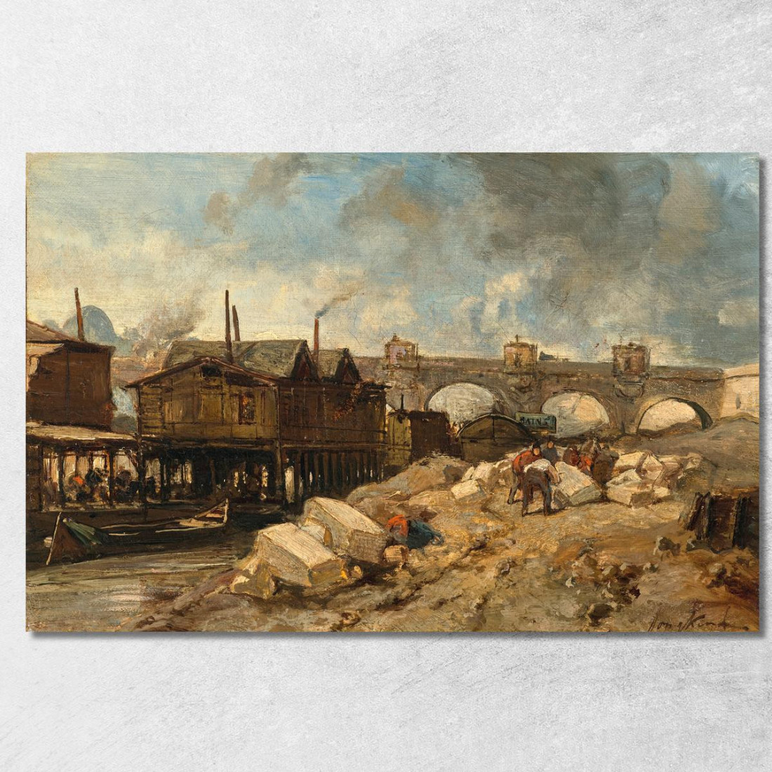 Bain Bateaux-Lavoirs Vicino A Pont-Neuf Johan Barthold Jongkind jbj4 quadro stampato su tela