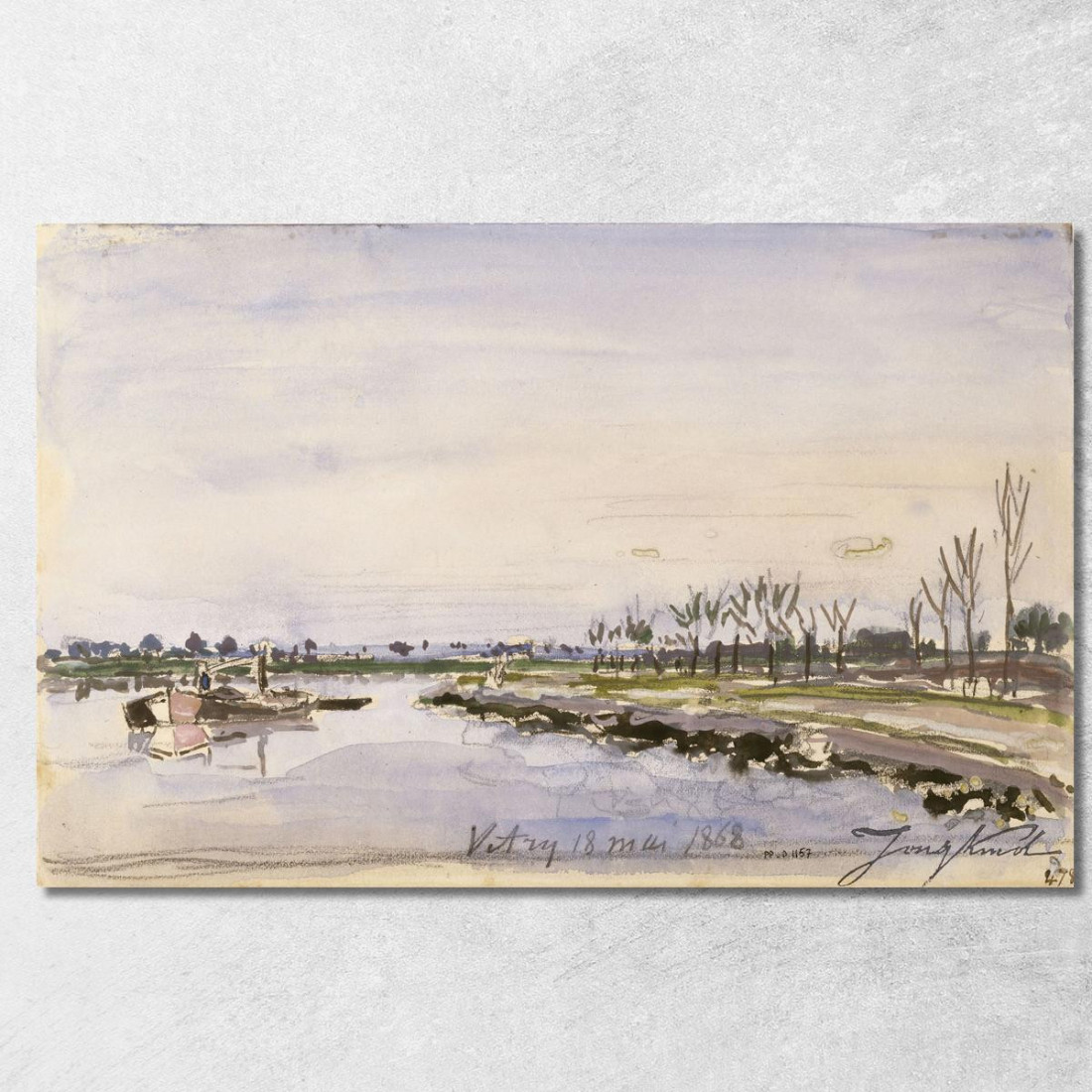 Sponde Del Fiume Johan Barthold Jongkind jbj8 quadro stampato su tela Sponde Del Fiume Johan Barthold Jongkind jbj8 quadro stampato su tela