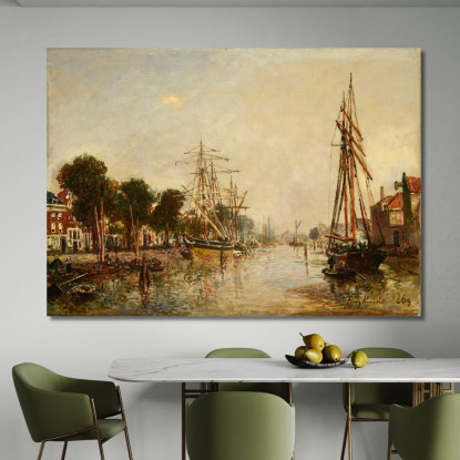 Canale In Olanda Johan Barthold Jongkind jbj10 quadro stampato su tela