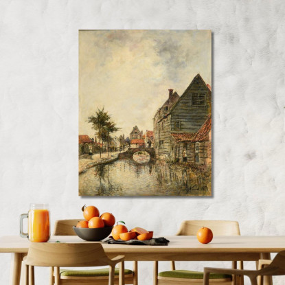 Canale Interno Della Città Di Dordrecht Johan Barthold Jongkind jbj11 quadro stampato su tela