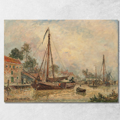 Dintorni Di Dordrecht 2 Johan Barthold Jongkind jbj22 quadro stampato su tela