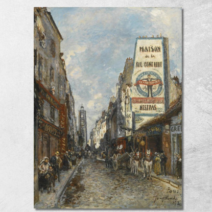 Rue Saint-Jacques Parigi Johan Barthold Jongkind jbj31 quadro stampato su tela