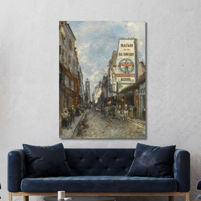 Rue Saint-Jacques Parigi Johan Barthold Jongkind jbj31 quadro stampato su tela