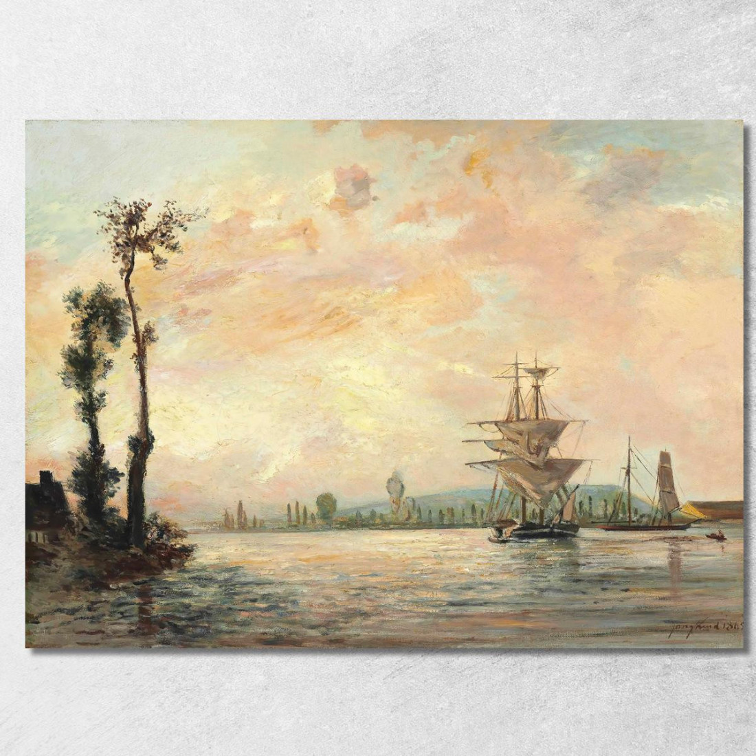 La Senna Vicino A Rouen Johan Barthold Jongkind jbj33 quadro stampato su tela La Senna Vicino A Rouen Johan Barthold Jongkind jbj33 quadro stampato su tela