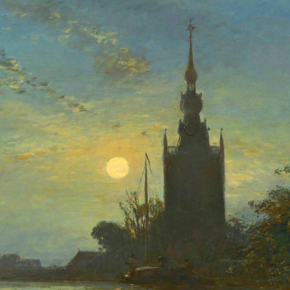 L'Eglise D'Overschie Johan Barthold Jongkind jbj45 quadro stampato su tela