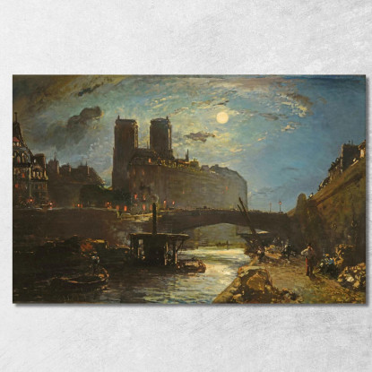 Notre Dame Di Parigi Johan Barthold Jongkind jbj51 quadro stampato su tela