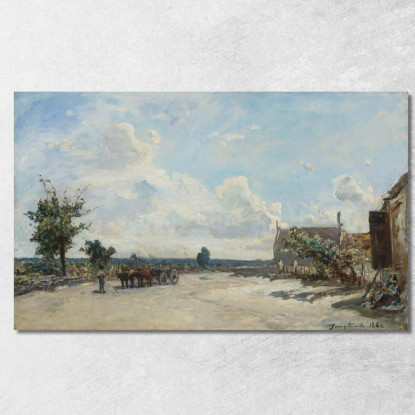 Strada A Saint-Parize-Le-Châtel Vicino A Nevers Johan Barthold Jongkind jbj60 quadro stampato su tela